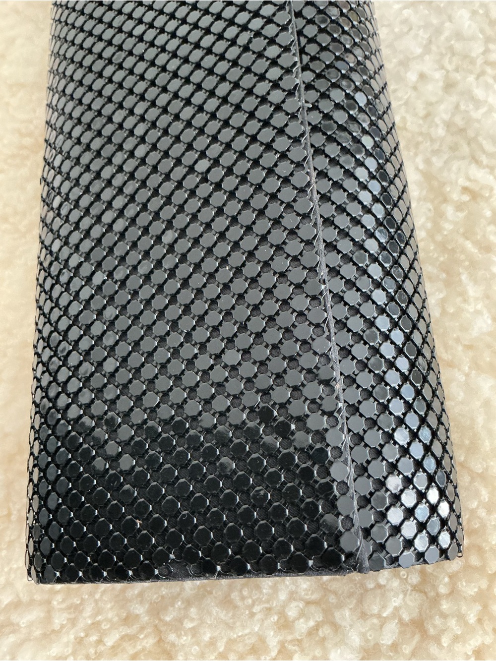 Magid Black Mesh Fold-Over Clutch